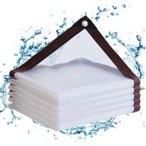 1 Stück (2 X 4 M) Transparente Pe-plane Wasserdicht Mit Ösen Für Balkone, Windschutze, Gartenmöbel Im Freien, Wintergärten