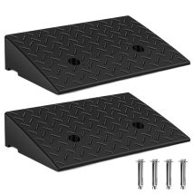 Tolletour 2x Bordsteinrampe Gummi Auffahrrampen Schwellenrampe Tragbar Rollstuhlrampe 49x30x11cm Rutschfest Für Rollator Rollstuhl