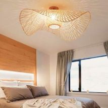 Rapanda – Vintage Bamboo Ceiling Light – Handwoven Rattan Pendant Light – Compatible With E26 Bulbs – For Dining Room And Living Room