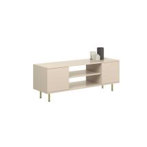 RTV Schrank 155 cm – beidseitig laminierte Möbelplatte – 13 cm hohe Beine aus Stahl – modernes Design – ideal für Wohnzimmer