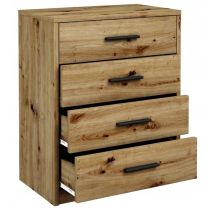 Kommode BODO – 60 cm – 4 Schubladen – 75 cm – 35 cm – Artisan Eiche, Erle, Wenge, Sonoma, Weiß, Schwarz, Weiß-Sonoma