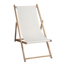 Tumbona chilena Monte Carlo – Color marfil – Estructura de madera de haya maciza FSC – Lona repelente al agua