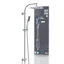 EISL Duschsystem ohne Thermostat – Regendusche Ø 24 cm – Handbrause Ø 10 cm – Brauseschlauch 150 cm – Duschstange 80 cm – Edelstahl