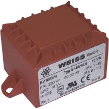 Weiss Elektrotechnik - 85/372 Printtransformator 1 X 230 V 1 X 12 V/ac 10 Va 833 Ma