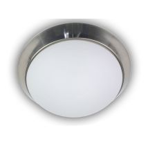 Led-deckenleuchte Rund, Opalglas Matt, Dekorring Nickel Matt, Ø 45cm