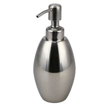 Bagnoxx - Seifenspender Edelstahl Silber 380ml Volumen Rund, 17,9cm Höhe, Ø 7,3cm