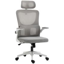 Vinsetto - Bürostuhl Ergonomisch, Schreibtischstuhl Mit Verstellbar Armlehne, Kopfkissen, Wippfunktion, Höhenverstellbar Drehstuhl, Computerstuhl Mit 