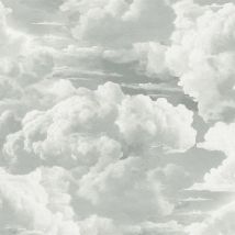Livingwalls - Grey White Metropolis Painted Cloud Wallpaper Textured Paste The Wall Vinyl