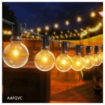 Luci Fatate Per Esterni, Luci Fatate A Led Da 30 M Con 50+2 Lampadine Infrangibili, Luci Fatate A Led Impermeabili Per Patio, Giardino, Matrimonio, 