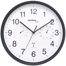 Funkwanduhr – DCF-77 – Ø 30 cm – Thermometer & Hygrometer – schwarz