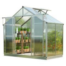 Serra Topas 2 Telaio In Alluminio 225 X 133 Cm, Lastre A Doppia Parete Di 6 Mm, Con Apri-finestra Automatico E Telaio Di Fondazione - Gfp