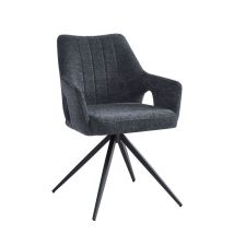 Fauteuil Repas Tissu Noir Sahana