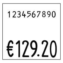 Etiquetas para marcador de precios – 29 x 28 mm – 24 rollos de 700 unidades – Papel blanco
