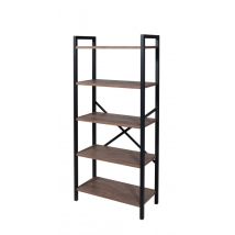 Estantería De 5 Estantes En Madera Y Metal 62l X 29,5p X 130h Sanitec