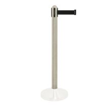Poteau À Corde Rétractable Noire En Nylon - Acier Inoxydable - 100cm (corde 210cm) (socle Non Inclus) - Securit
