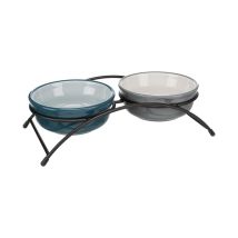 Ciotola Per Cani Trixie Azzurro Grigio Grigio Chiaro Ceramica Ø 15 Cm 2 X 600 Ml (2 Unità)