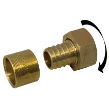 Raccordo Diritto Con Dado In Ottone A Scorrimento Libero F 20 X 27 Per Tubo Acciaio Quick Plomberie