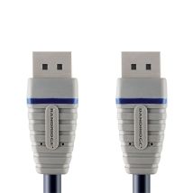 Bandridge Cable Displayport Macho - Macho De 2 Metros, Color Azul, Resolución Máxima 1080p, Exterior De Pvc