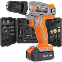 Terratek - 89pc 18v/20v Li-ion Cordless Drill Driver Combi Drill Electric Screwdriver 2 Batteries & Storage Case