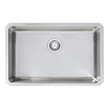 Prima - R25 1.0 Bowl Undermount Extra Large Kitchen Sink With Waste Kit 700mm L X 450mm W - Stainless Steel