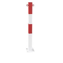 Paletto di sbarramento in tubo d'acciaio – 1000 mm – 70x70 mm – Rosso e Bianco – CERTEO