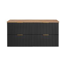 Ensemble Meuble Sous Vasque 120 Cm - Georgia Black - Livraison Gratuite
