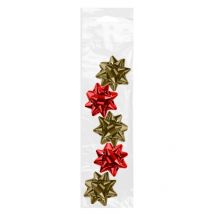 Pack De Cinco Estrellas Con Adhesivo En Colores Metalizados Para Adornar Paquetes, Sobres Y Todo Tipo De Envoltorios Para Regalo. especificaciones: m
