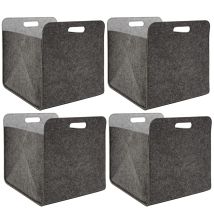 Dunedesign - 4 Scatole Di Feltro Set 33x33x38 Cm Cesto Borsa Per Scaffali Ikea Kallax Grigio