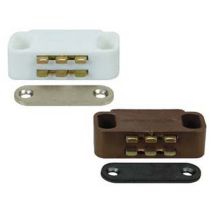 12pz Cricchetti Magnetici Medi - Mm.40x15x12,5h. Attrazione Kg.5 Bianco Uc12