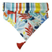 Brandani Tahiti Runner Punta Double Face Cotone Fiori E Righe