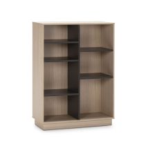 Vs Venta-stock - Bücherregal Bücherregal Vigo 110x80 Cm, Büro Bücherregal, Eiche Und Grau, 80 X 33 X 110 Cm