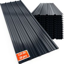 Gardebruk – Lot De 28 Tôles Profilées Ondulées 110 Cm X 46 Cm – Acier Galvanisé 0,25 Mm – Résistantes Aux Intempéries – Surface 14 M² – Couleur 