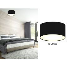 Ranex - Deckenlampe Ceiling Dream, Stoff Schwarz / Abdeckung Satiniert, Ø 20cm