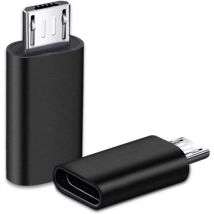 2 Pièces Usb C Adaptateur, Micro Usb Vers Usb C, Adaptateur Usb C Vers Micro Usb Connecteur, Adaptateur Type C Fem Micro Usb Male Connecteur Pour Pc, 