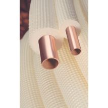 Tubo De Cobre De Refrigeración Aislado Doble 1/4" - 3/8" - Rollo 20 M.
