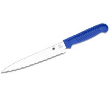 Ste-k04sbl Couteau Utilitaire De Cuisine De Lame Dentelée Spyderedge De Acier Mbs-26 De 16.5 Cm De Long Avec Manche De Polypropylène De Couleur Bleu -