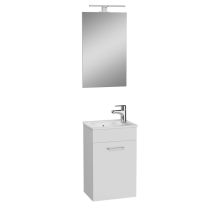 Mia Waschbeckenunterschrank 39x61x28 Cm Für Badezimmer Mit Spiegel, Waschbecken Und Led-beleuchtung, Weiß Glänzend (miaset40b) - Vitra