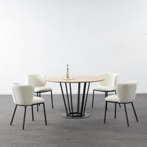 Ihome Furniture – 2x Dining Chairs – Velvet/Boucle Upholstered – Modern Design – Crib 5 Certified – 44x46x75 cm