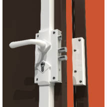 Mul-t-lock - S300m Cerradura De Superficie Reversible De 3 Puntos De Color Marrón H.2040mm Sin Cilindro + Separador De 2,5mm