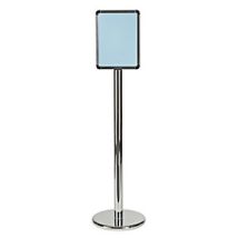 Poste con marco DIN A4 – Superficie cromada – Acero – 14.8 kg