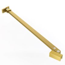 Fugaflow Eccelente Vetro Barre De Stabilisation Détachable - 120cm - Pivotante - Laiton Brossé