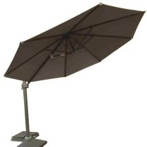 Signature Weave - 3m Round Roma Cantilever Parasol Sun Shade Umbrella Brown Canopy