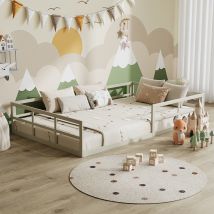 Cama Infantil Minno, Gris, 205 X 125 Cm Sin Colchón, Vitalispa