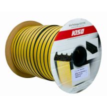 Kiso - Junta De Acristalamiento Epdm 15x2 Mm Negra - Rollo De 125 M - 141 2x15 N