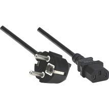 Strom Anschlusskabel [1x Schutzkontakt-stecker - 1x Kaltgeräte-buchse C13] 1.80 M Schwarz - Manhattan