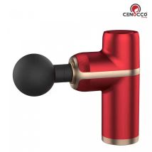 Cenocco Tragbare Mini-Massagepistole – Schwarz & Rosa – 1500mAh – 25W – 1800-3200rpm – 4 Massageköpfe – USB-Ladekabel