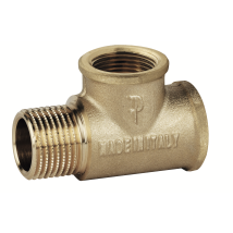 Montaje hidráulico en forma de T de latón F138 – Accesorio para plomería y calefacción – Fabricado en Italia