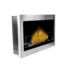 Biocamino Aga Treviso Argento – Acciaio con rivestimento a polvere – 2,5 kW, 45 cm, 65 cm, 18 cm – Camini a bioetanolo