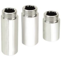 Prolunga Mf Ottone Cromato - 1/2mf + Mm 15- 10 Pezzi