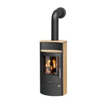 Oranier Kaminofen Pori Aqua 10kw Mit Wasser-wärmetauscher, Sandstein, Korpus Stahl Schwarz